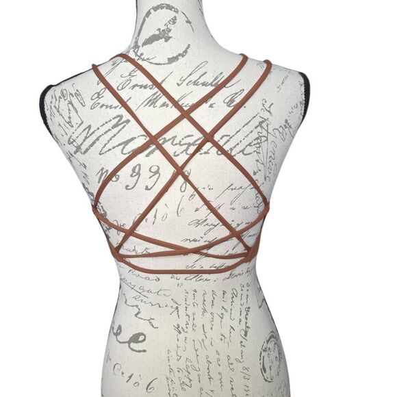 Offline by Aerie Women's Size Small Brown Crossback Bralette - Picture 2 of 4